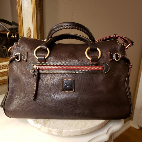 ❤ Dooney  Florentine Double Pocket Satchel Tmoro - Picture 2 of 15